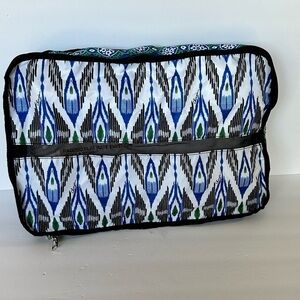 Chico's Blue/Green Ikat Print Packing Cube NWT